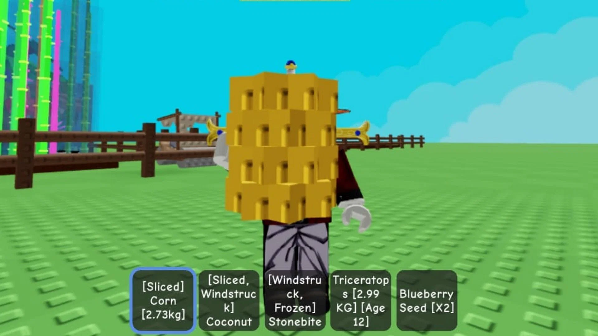 A Corn with the Sliced Mutation (Image via Roblox)