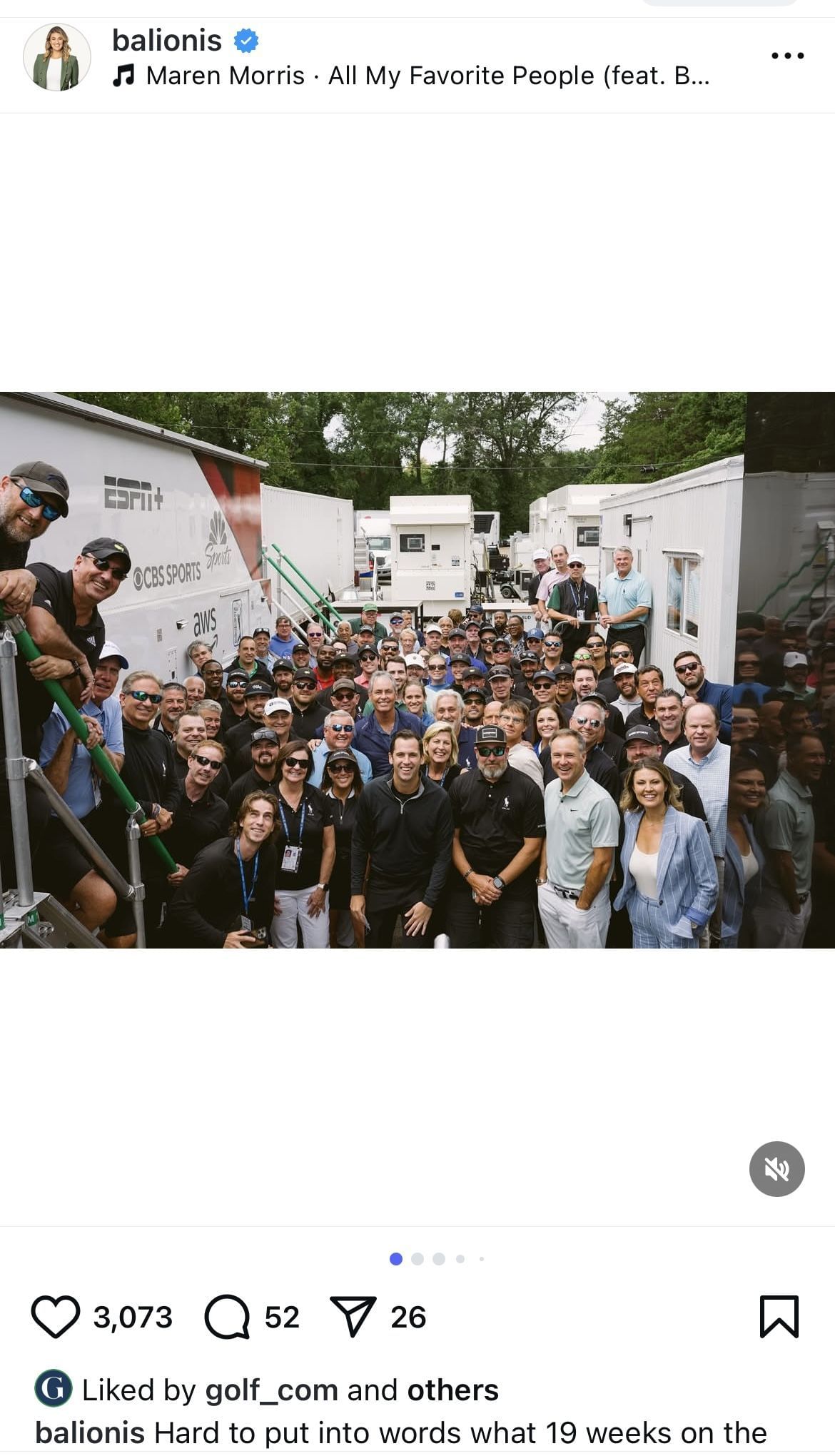 Balionis and their CBS Sports Crew _ Image Source: Instagram/@balionis