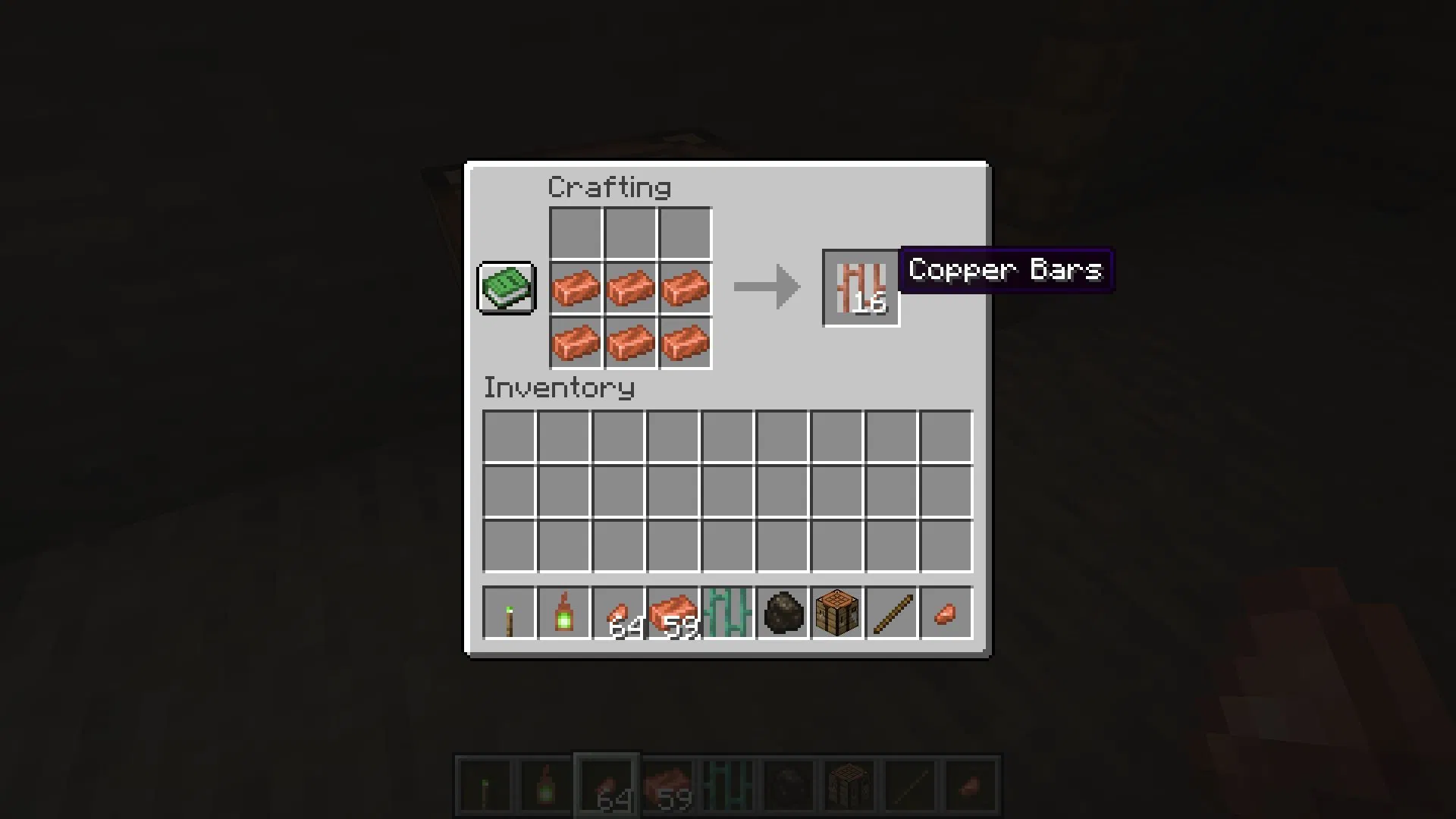 Follow the recipe to formulate the copper bar and use it to organize the construction or decorate the areas in your world (the image via SPORTSKEEDA || Mojang Studios)