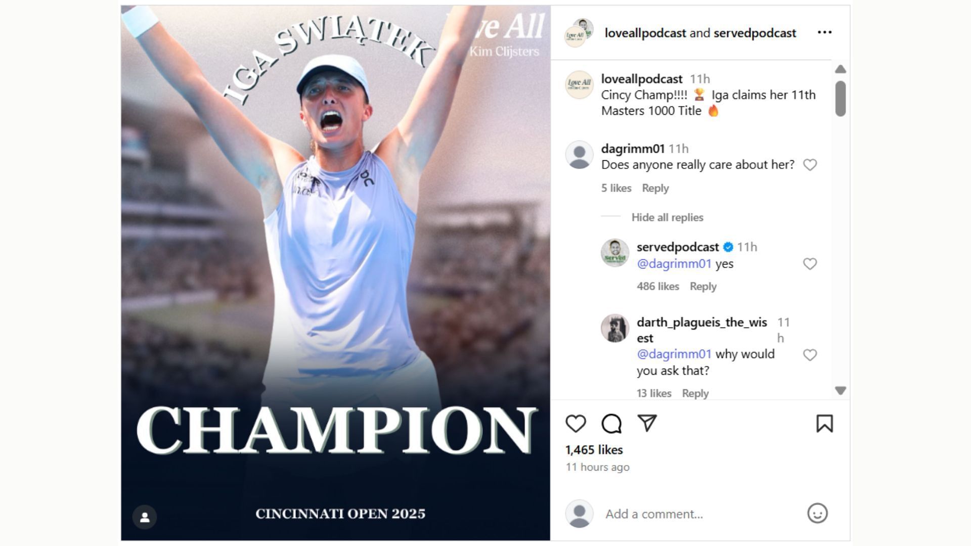 Roddick&#039;s podcast&#039;s response to a troll