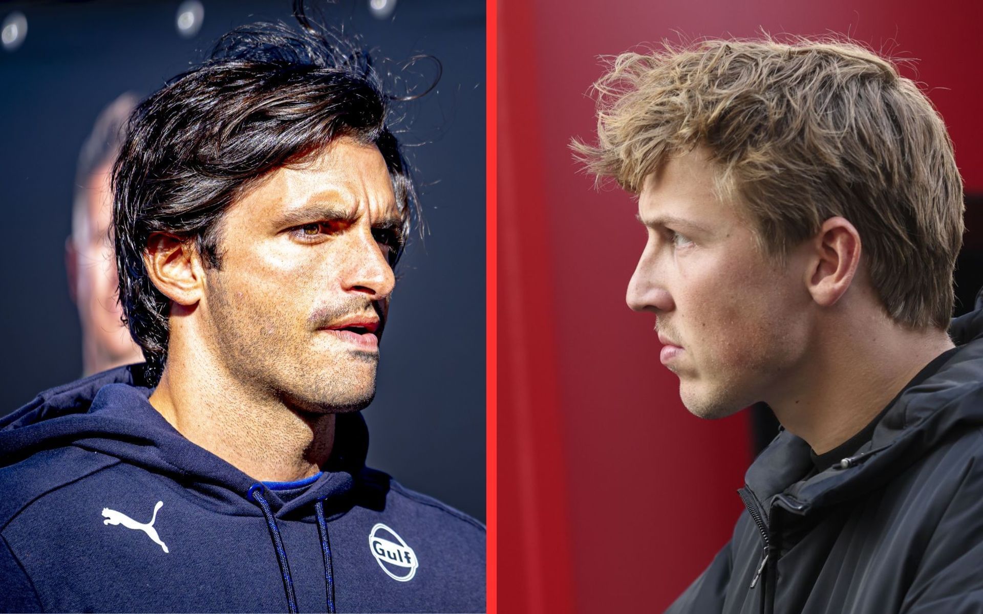 Carlos Sainz (L) and Liam Lawson (R)