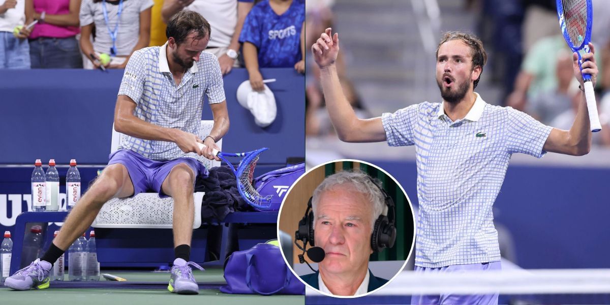 John McEnroe reacts to Daniil Medvedev