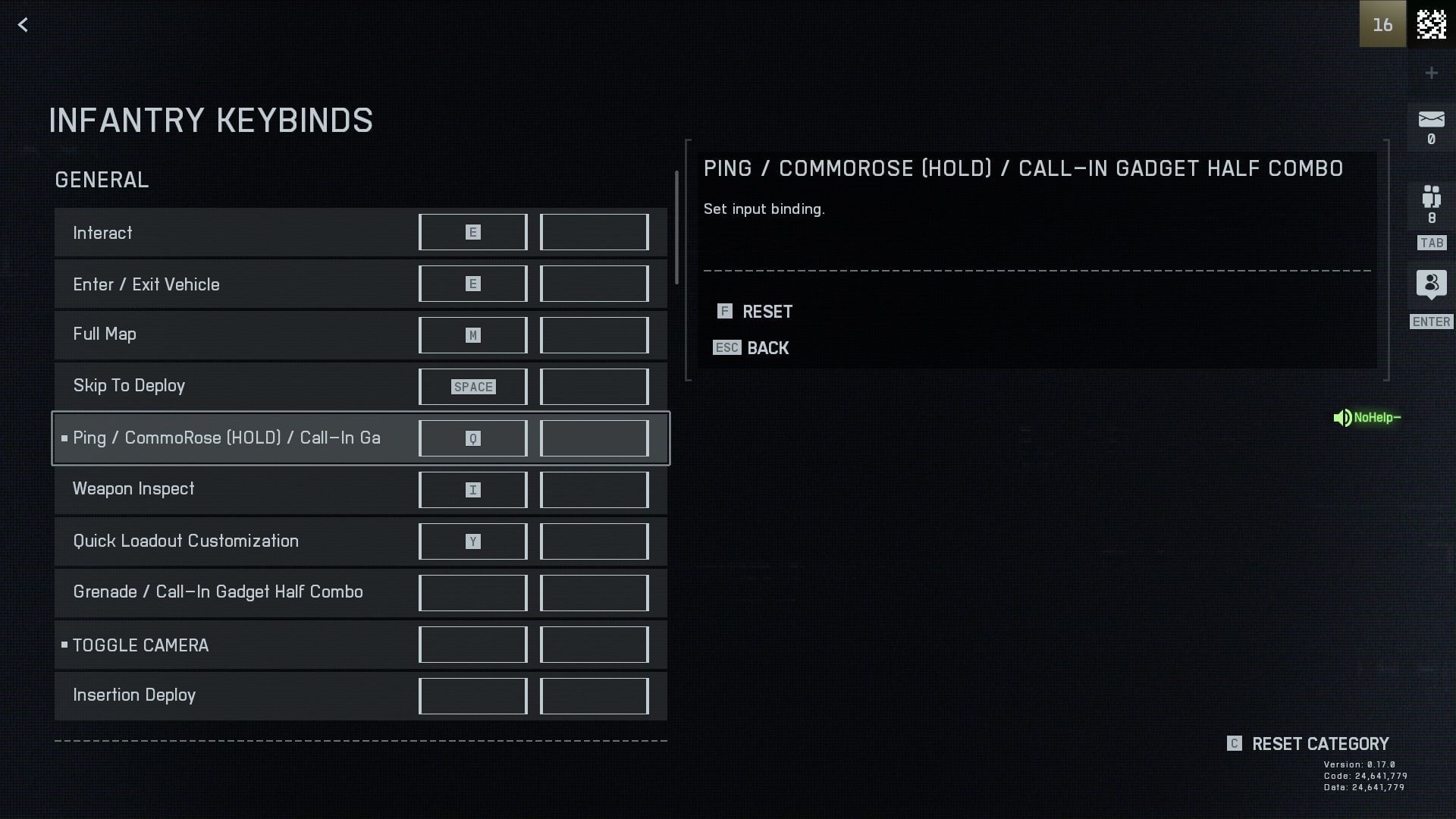 The Ping setting is bound to the &#039;Q&#039; key in this case, but it&#039;s MMB by default (Image via EA)