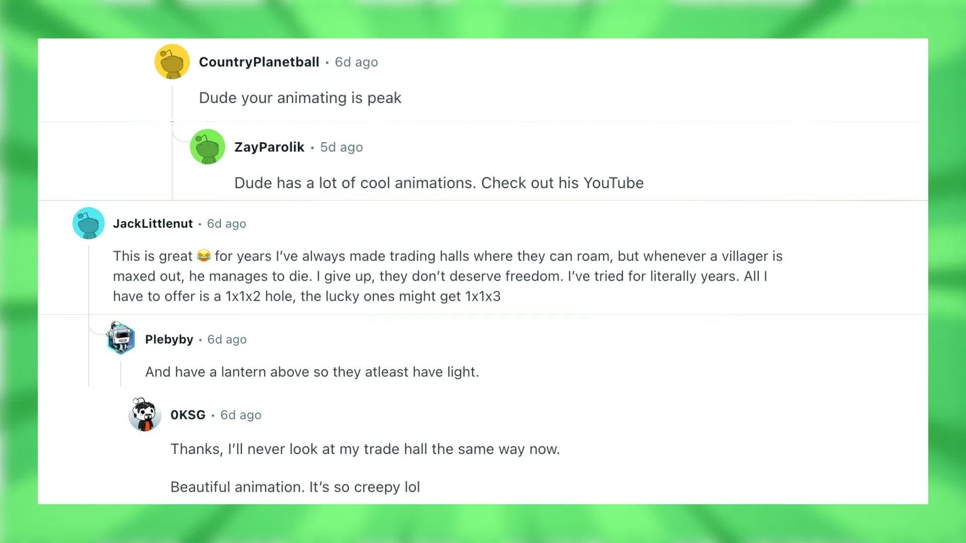 Redditors react to the fan animation of trading halls (Image via Reddit)