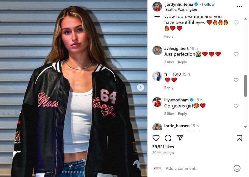 Julio Rodriguez&#039;s girlfriend Jordyn posted Lily Woodham and Aviles Gilbert reacted.(Via Instagram)