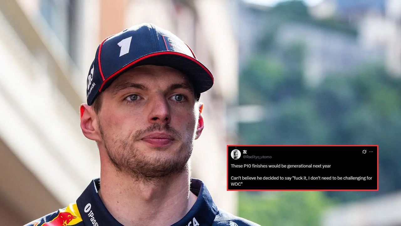 In Picture: Max Verstappen (foreground). Credit: Getty Images. Fan reaction by: x.com/Radityo_utomo