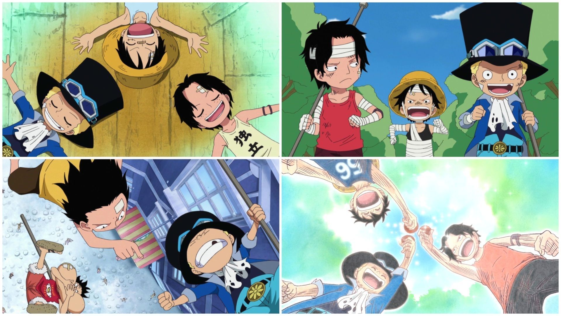 The ASL trio formed by Ace, Sabo, and Luffy (Image via Toei Animation)
