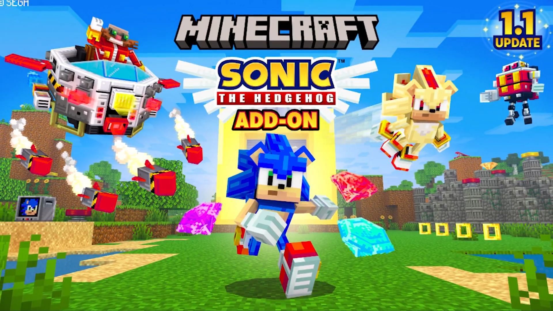 Minecraft Sonic add-on releases 1.1 update, featuring Dr. Eggman, new forms, and more