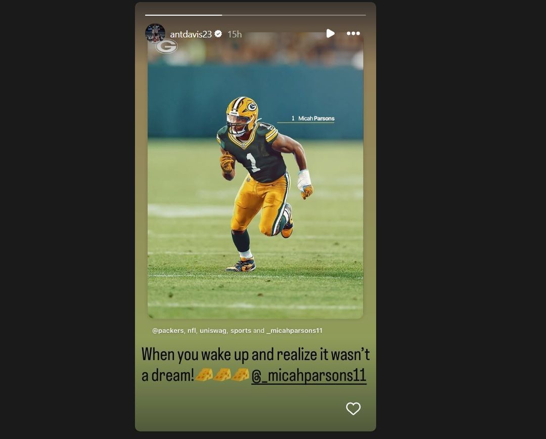 Screenshot of Anthony Davis&#039; story [Image credits: Instagram]