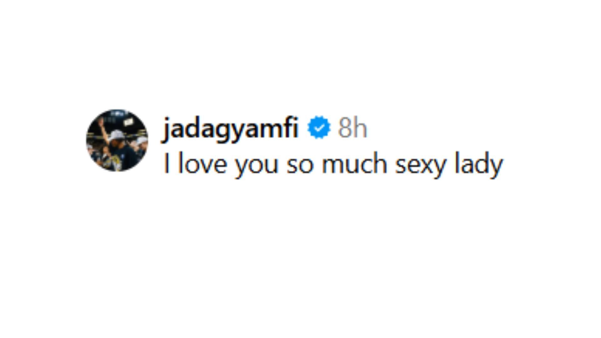 Jada Gyamfi&#039;s Instagram reaction to Kate Martin&#039;s post (Image Source: @katemartin/Instagram)