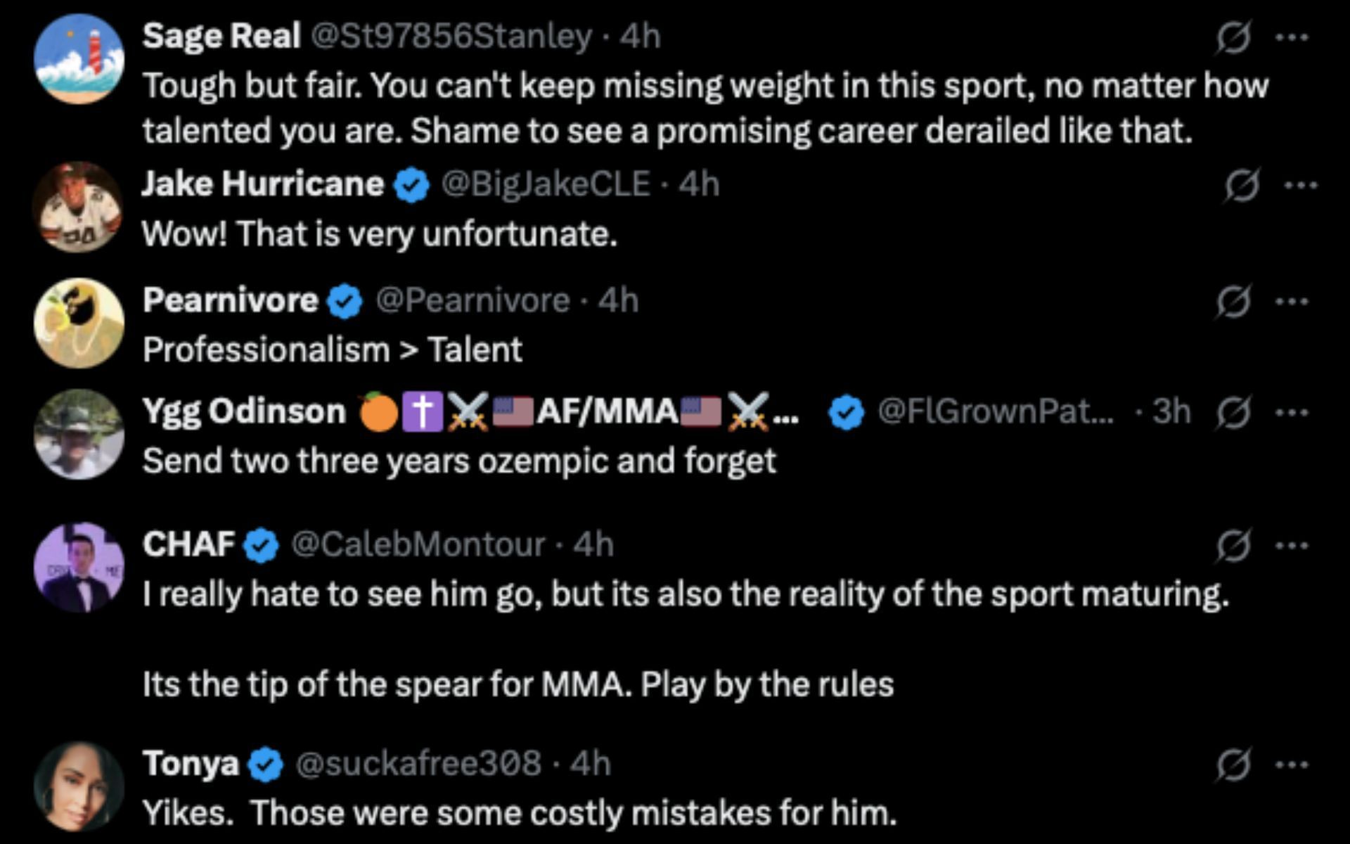 Screenshots from @espnmma on X