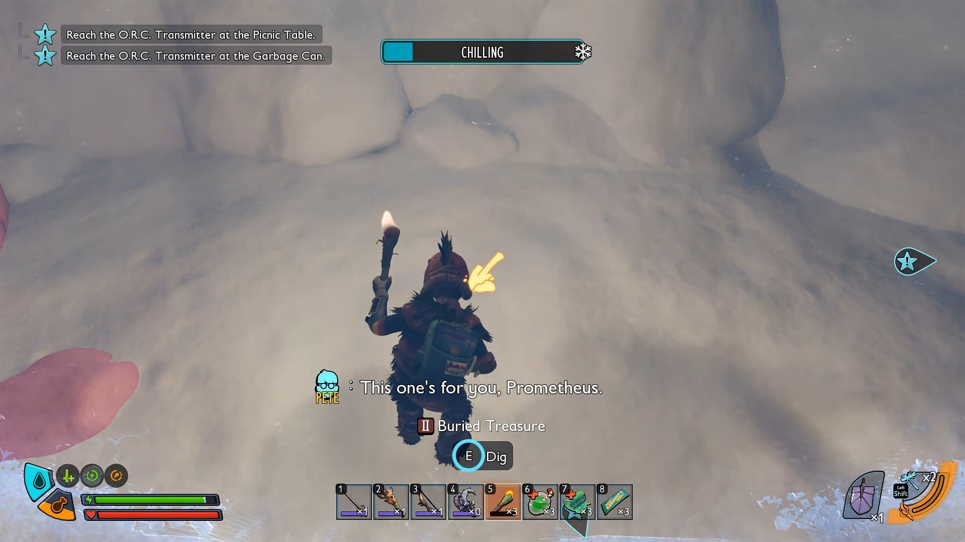 Dig to find the Chest (Image via Obsidian Entertainment | YouTube/WoW Quests)