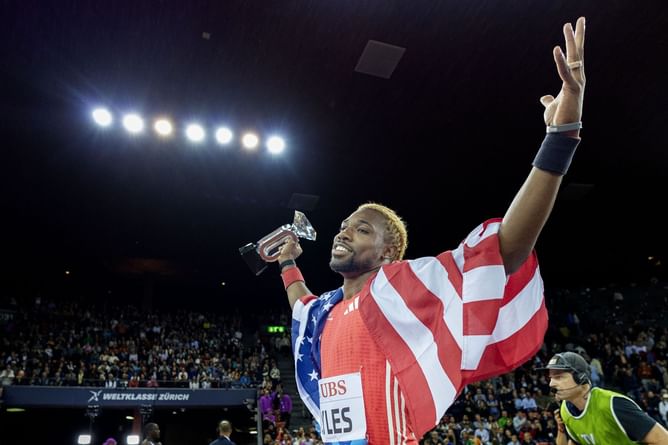 Noah Lyles makes bold Usain Bolt world record claim after defeating Letsile Tebogo to win Diamond League finals