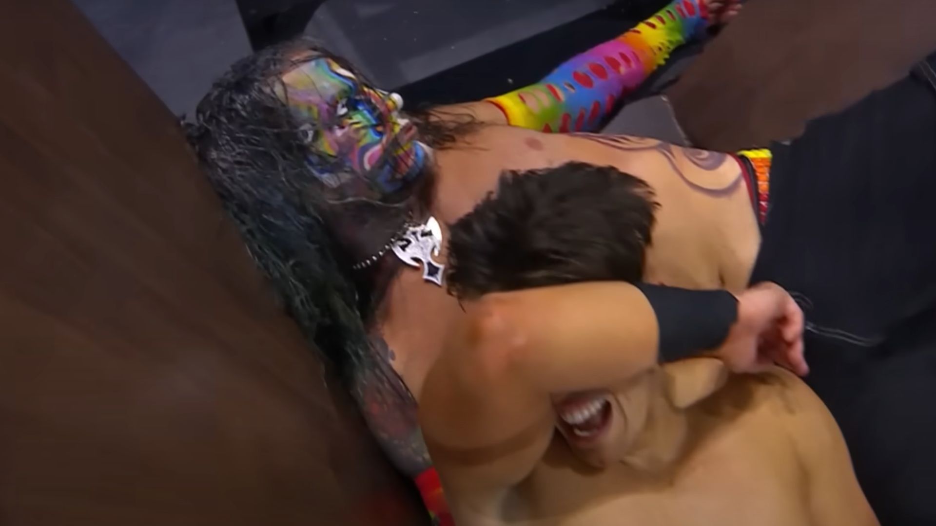 Snapshot of Jeff Hardy vs. Sammy Guevara on Rampage last year. [Image Credits: YouTube channel of All Elite Wrestling]
