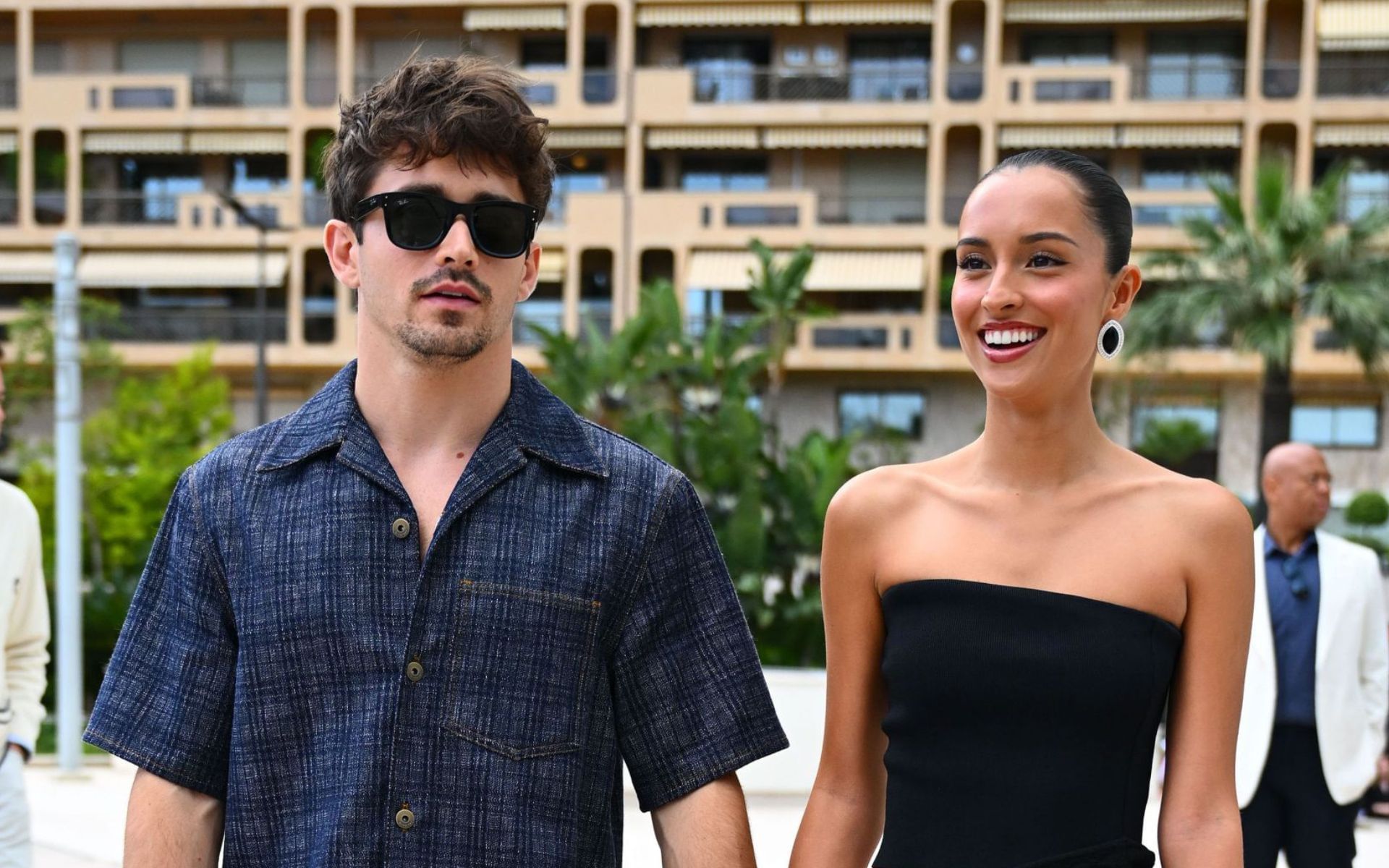 Charles Leclerc (L) and Alexandra Saint Mleux (R)