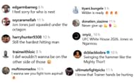 "Jon Jones just screened under the octagon" 3 Fan reactions (Screen Capture Courtesy: @francisngannou on Instagram)