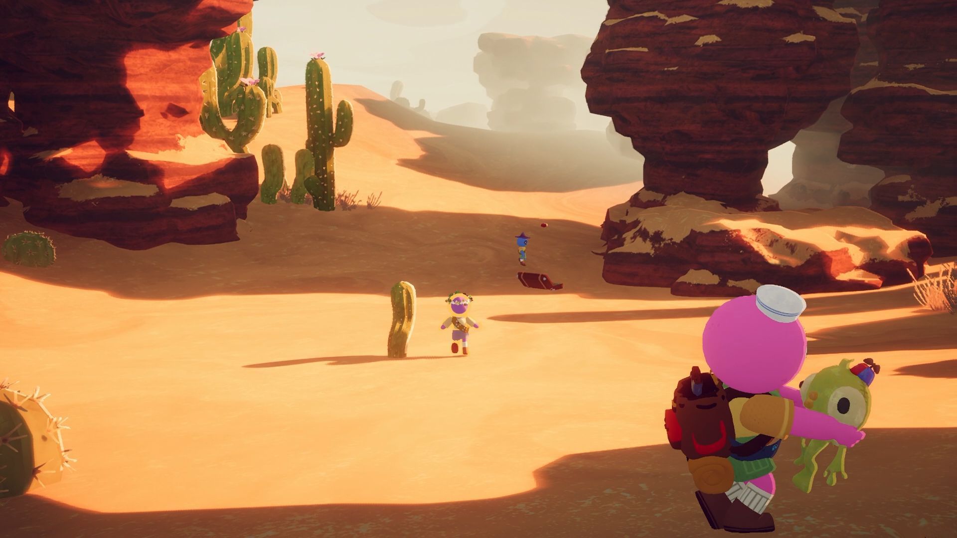 Earn the Cool Cucumber Badge here by passing through the MESA biome without ever exceeding 10% heat (Image via Aggro Crab // Landfall)