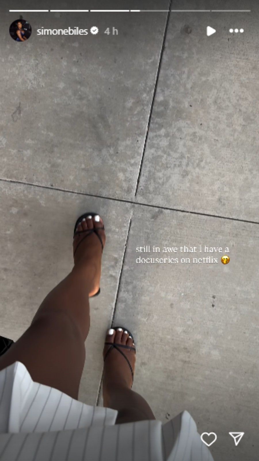 Screenshot of Biles&#039; Instagram story.