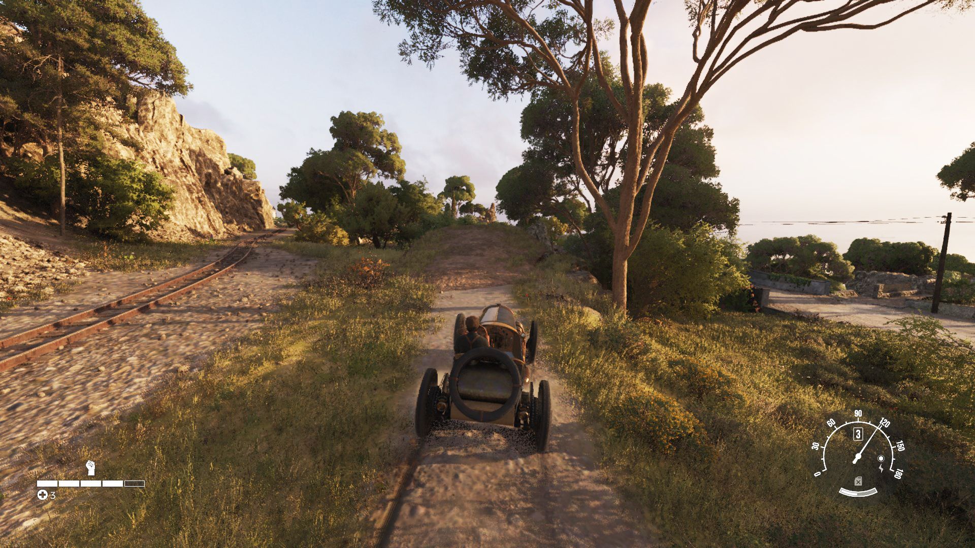 Use the platform beside the railway track to make the jump (Image via 2K)