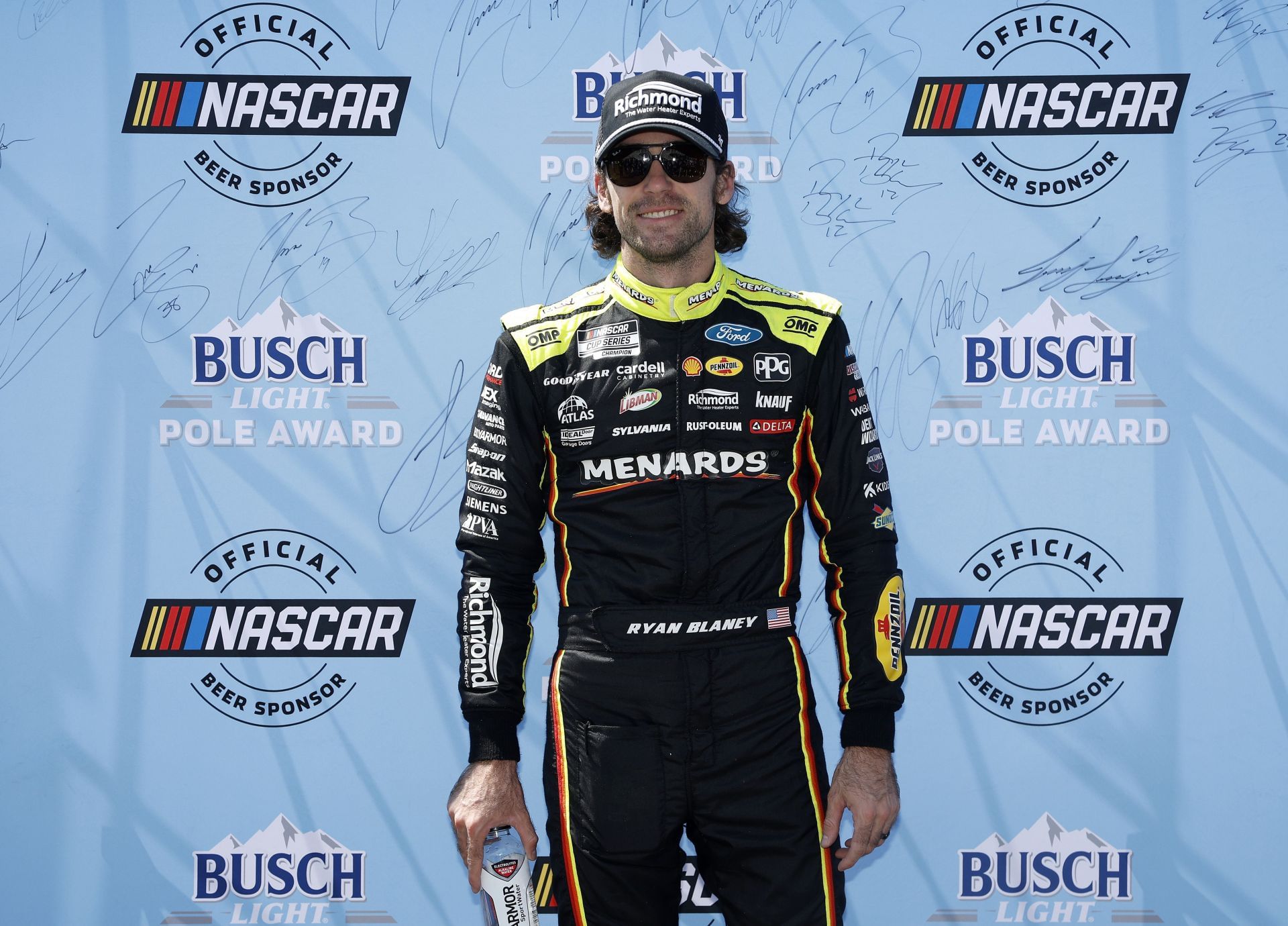 Ryan Blaney after winning the pole in Go Bowling at The Glen. Source: Getty