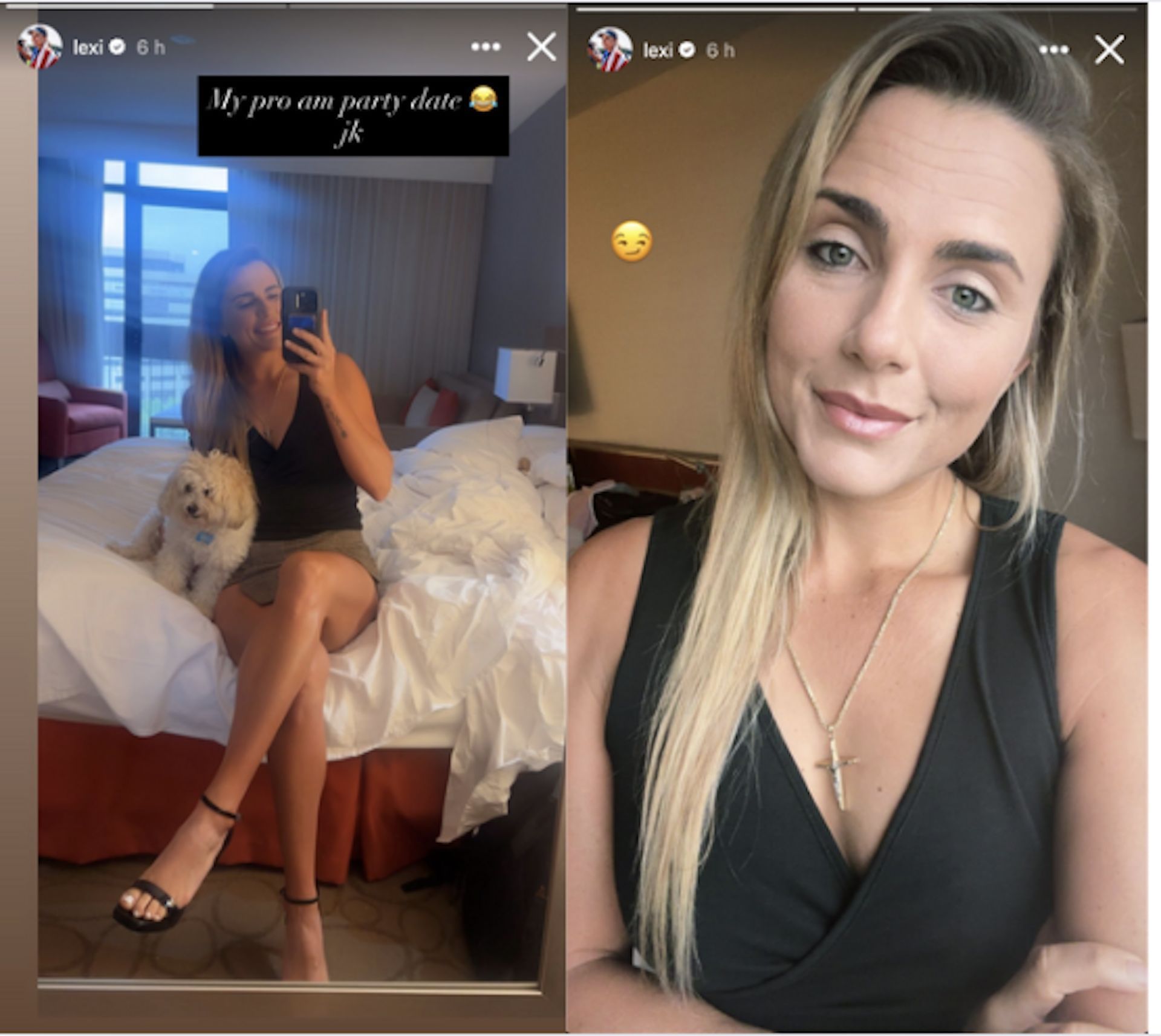 Lexi Thompson shares an image of her &quot;date&quot; to the 2025 CPKC Women&#039;s Open Pro-Am party (Image via Instagram @lexi)