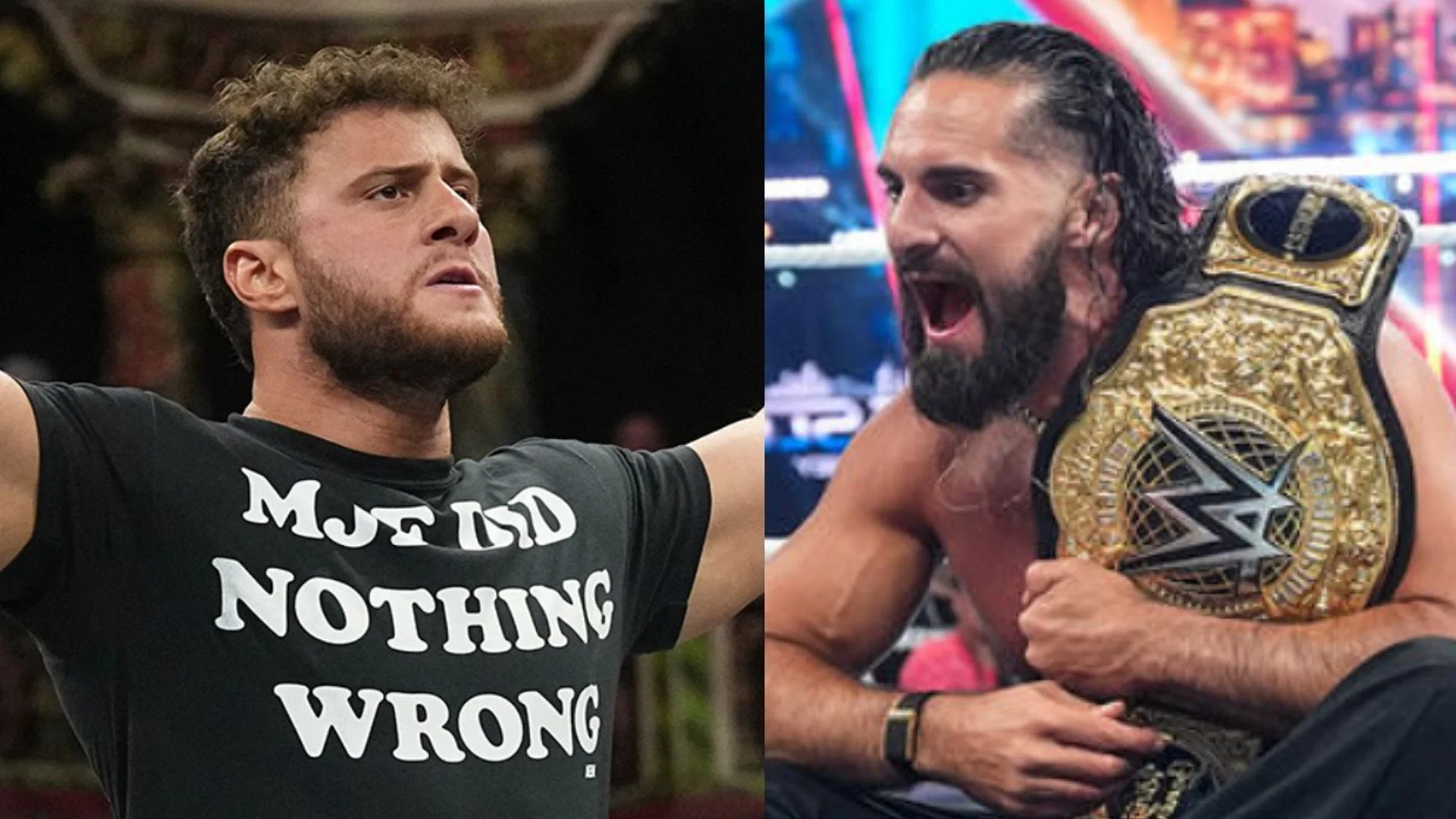 MJF (left) and Seth Rollins (right) (Images via AEW Facebook and WWE.com) 