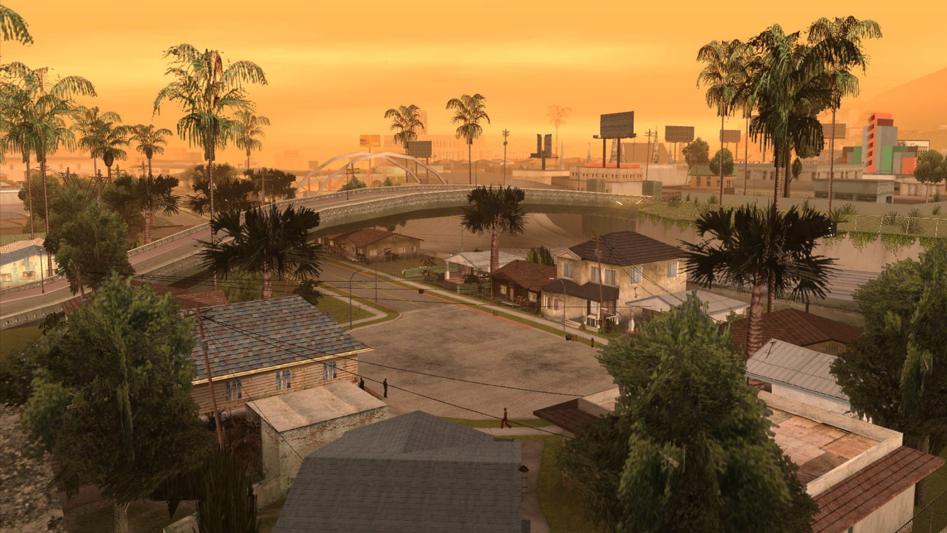 Grand Theft Auto San Andreas&#039; Los Santos (Image via Rockstar Games)