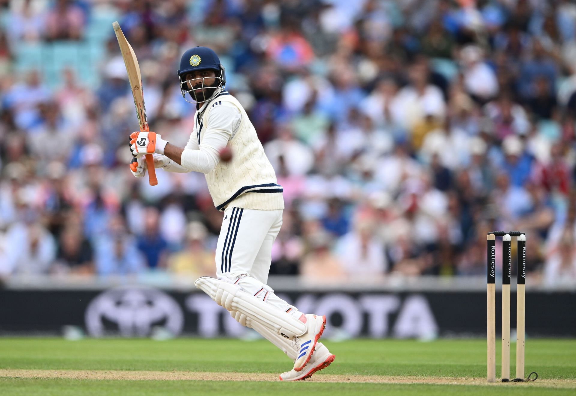 Ravindra Jadeja predominantly batted at No. 6 in the Test series against England. [P/C: Getty]