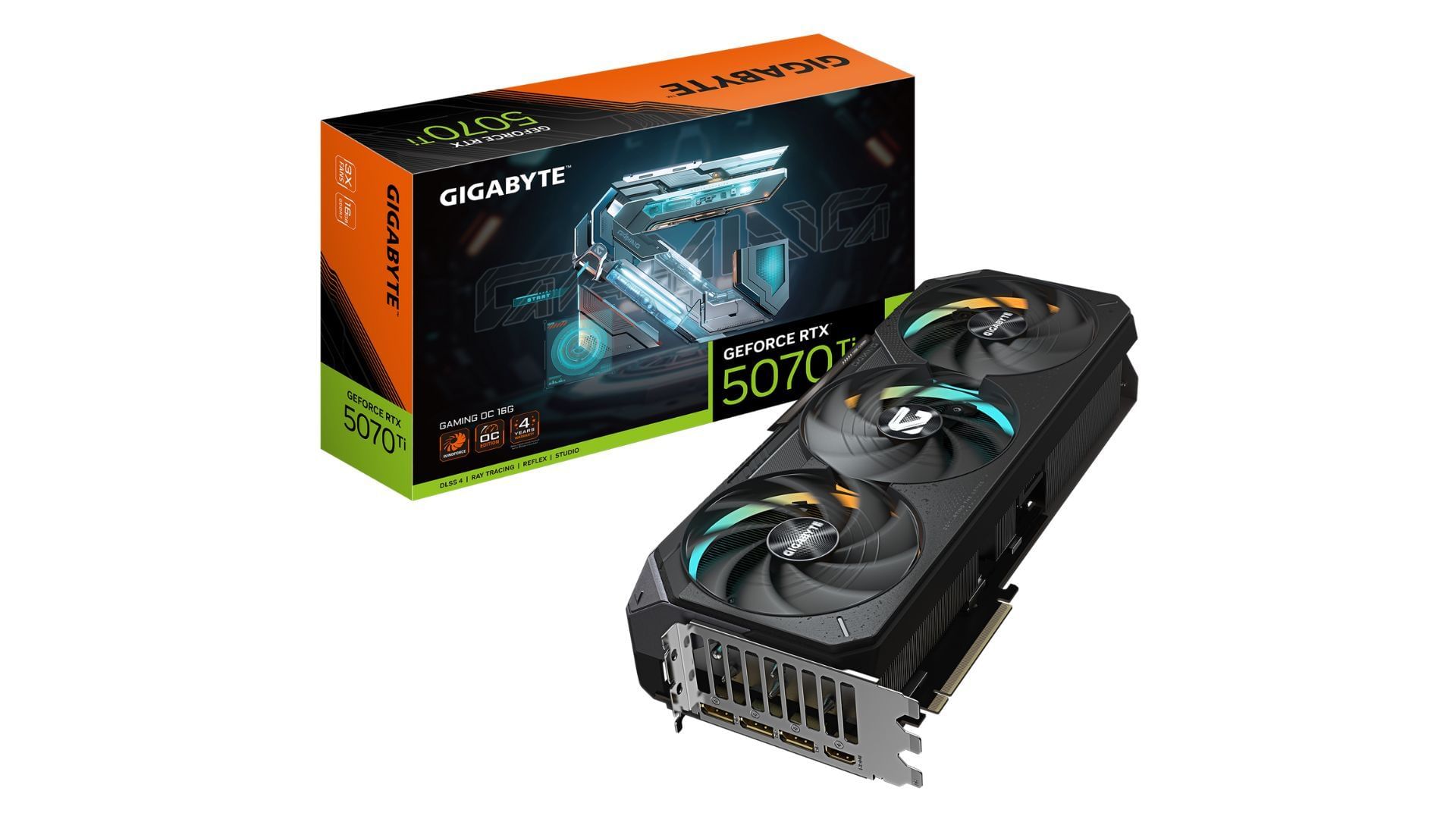The RTX 5070 Ti brings 16GB GDDR7 to the mainstream tier (Image via Gigabyte)