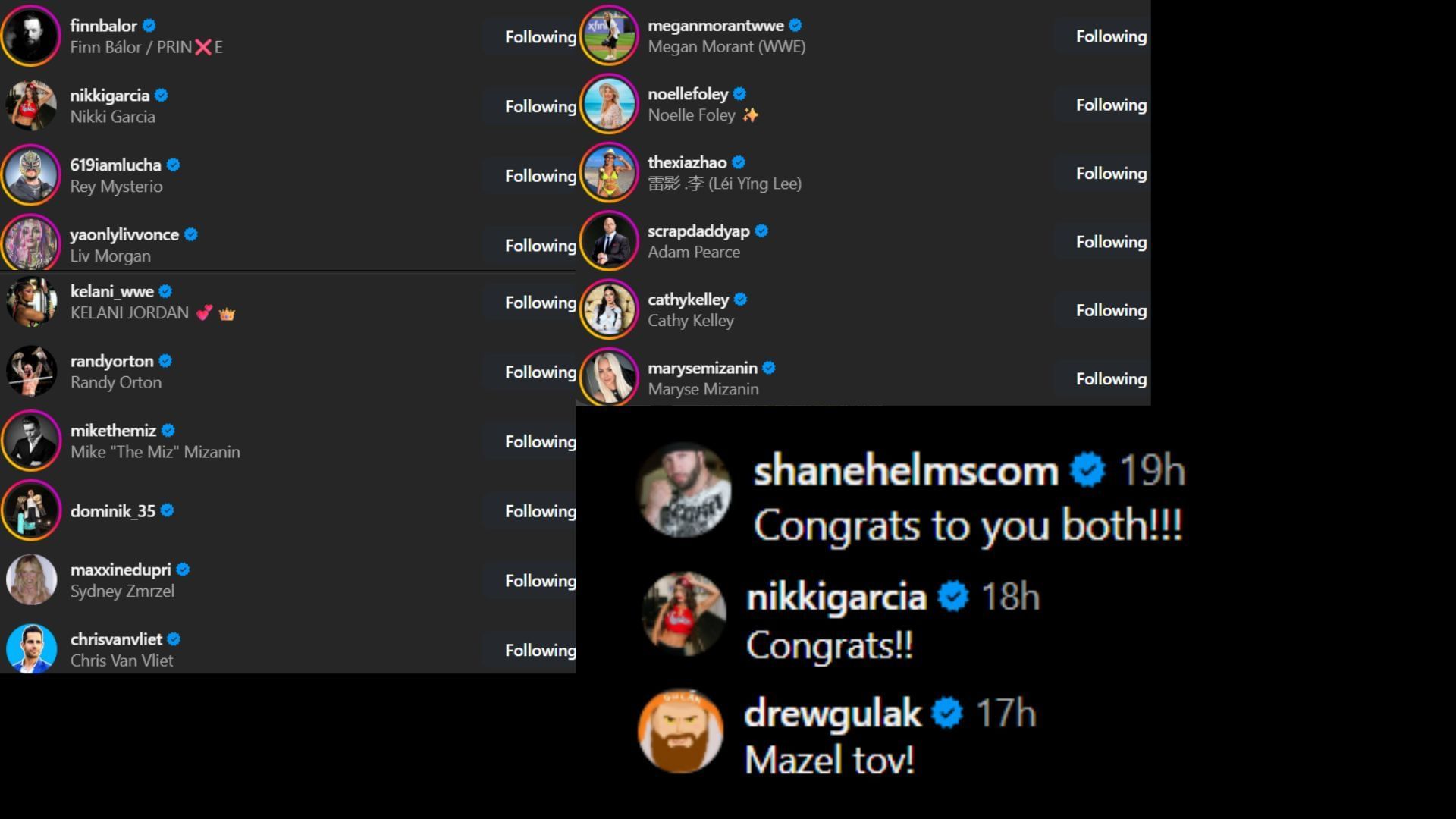 Screenshots of stars&#039; likes and comments [Image credit: Logan Paul&#039;s Instagram]