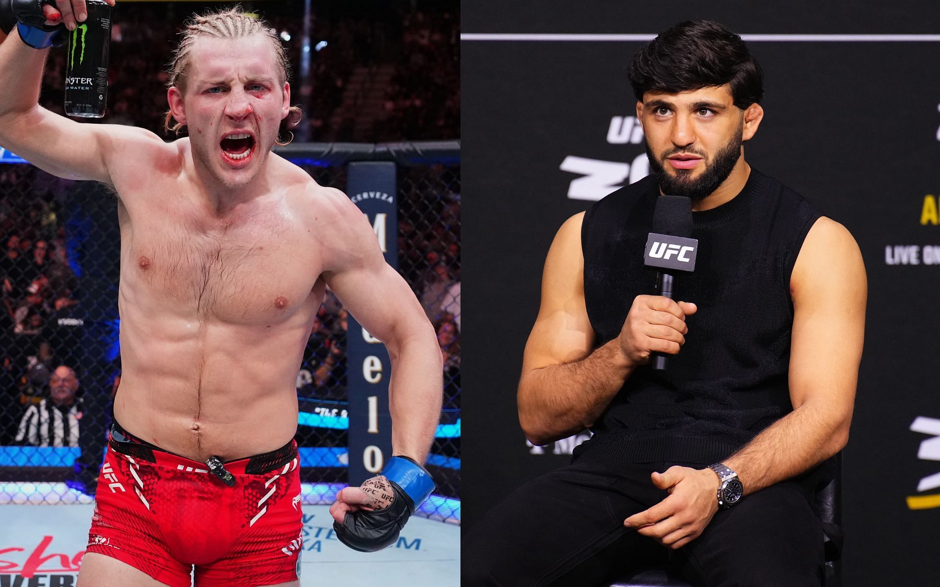 Paddy Pimblett (left) tears into Arman Tsarukyan (right). [Images courtesy: Getty]