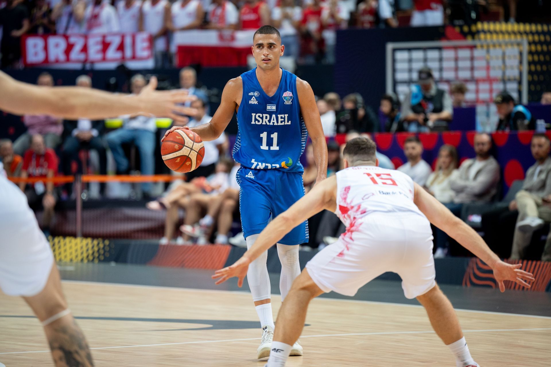 Yam Madar plays during the FIBA EuroBasket match. (Credits: Getty)