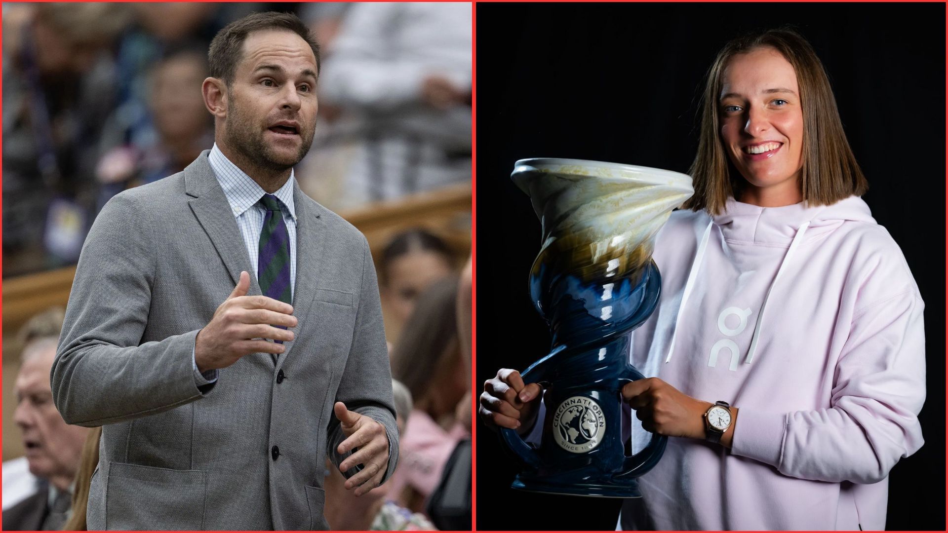 Andy Roddick (L) Iga Swiatek (R) | Getty