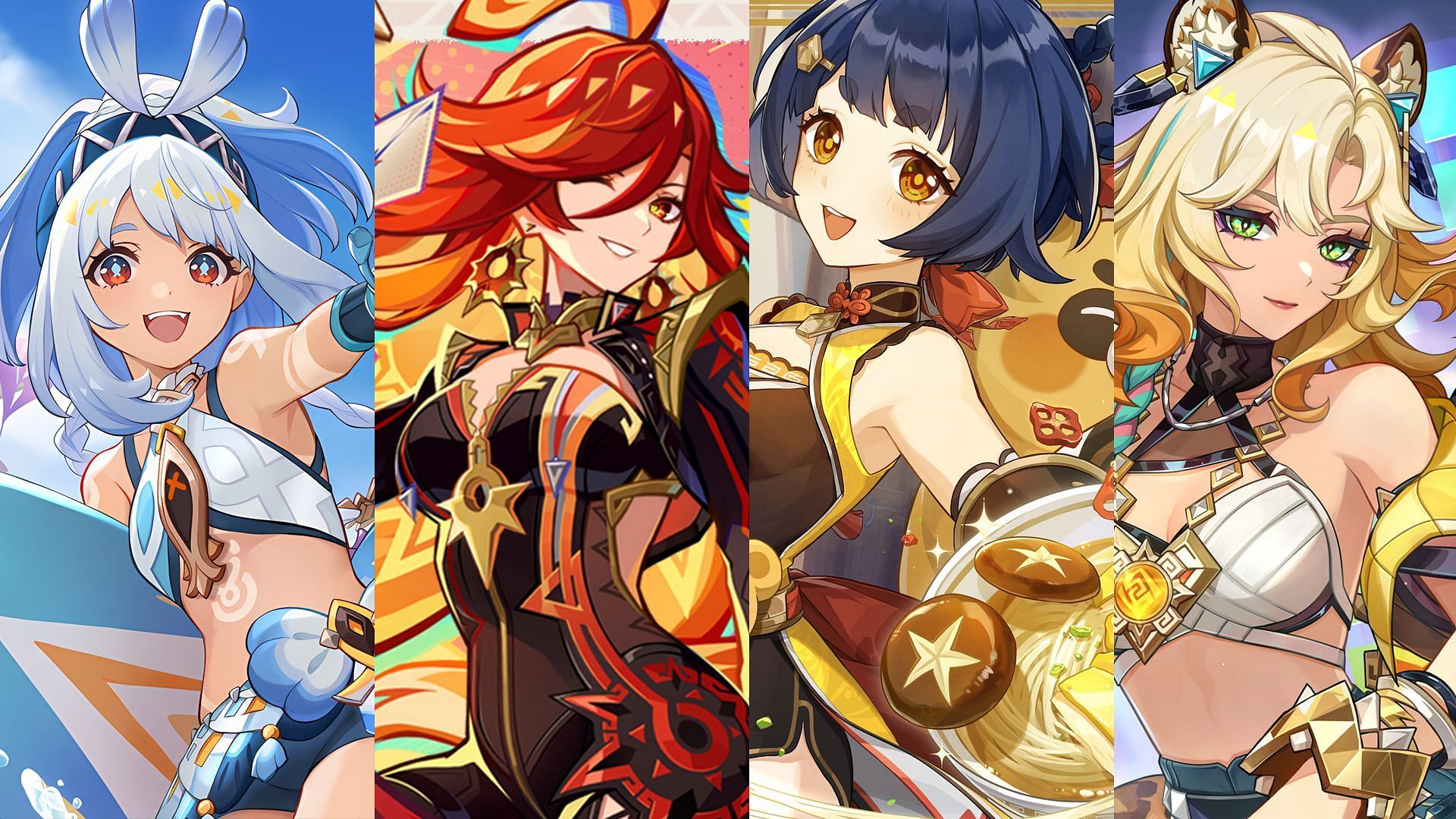 Mualani, Mavuika, Xiangling, Xilonen (Image via Sportskeeda Gaming || HoYoverse)
