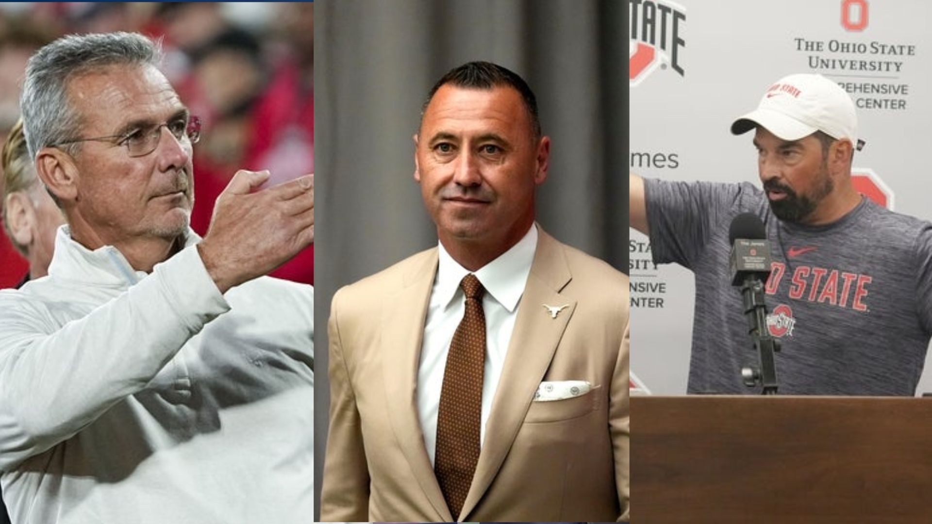Urban Meyer, Steve Sarkisian and Ryan Day