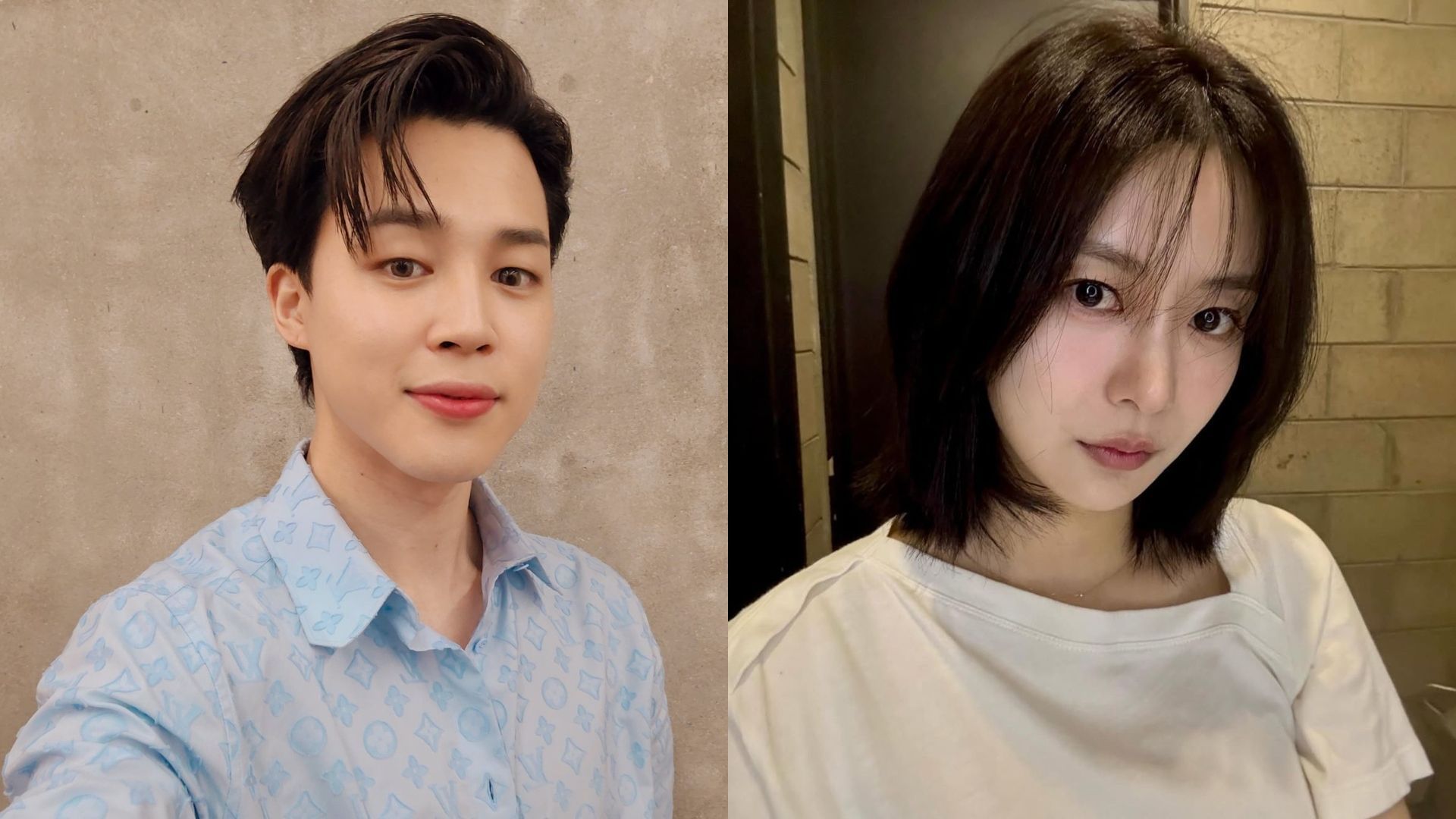 BTS&#039; Jimin and Song Da-eun (Image via X/@BTS_twt, @da.eun.da.eun)