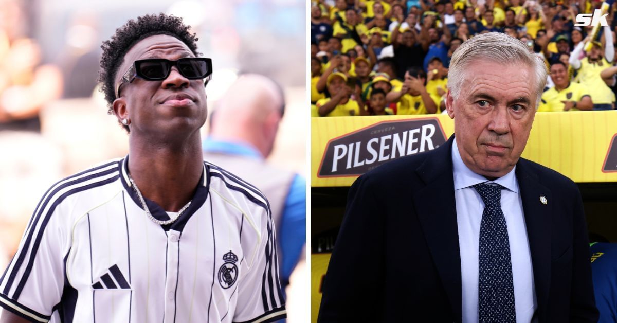 Vinicius Jr (left) &amp; Carlo Ancelotti (right) - All images from Getty