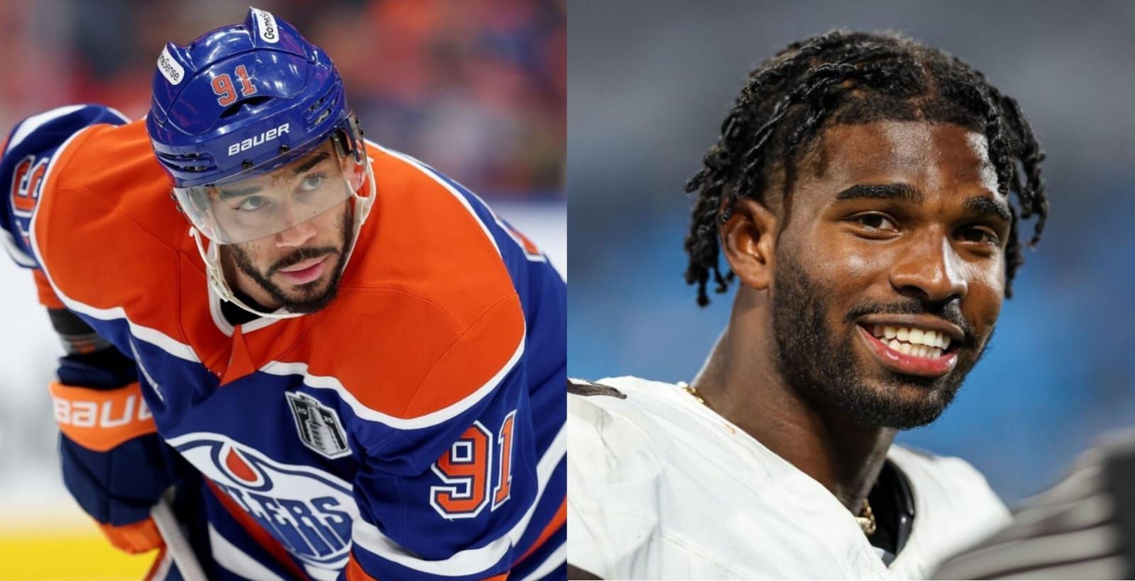 Evander Kane turns cheerleader for Shedeur Sanders