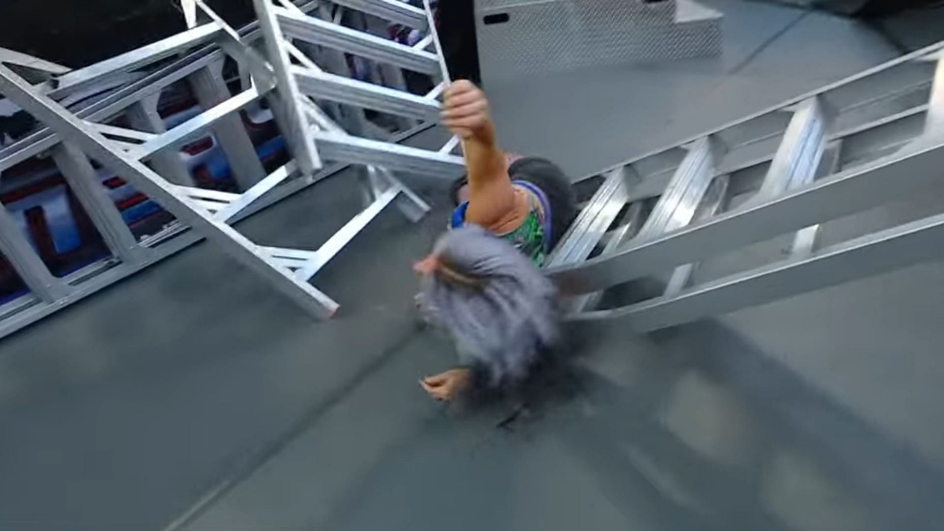Candice LeRae falling from the ladder at SummerSlam (Image via WWE