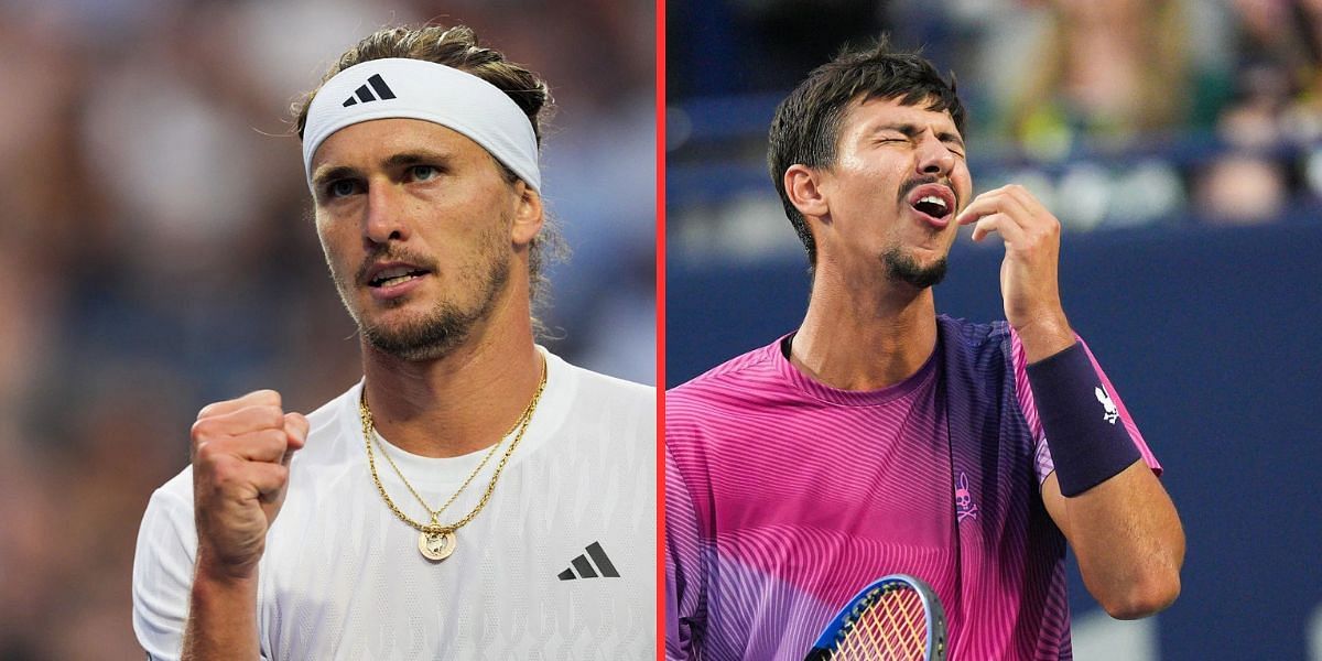 Alexander Zverev (left), Alexei Popyrin (right), Sources: Getty