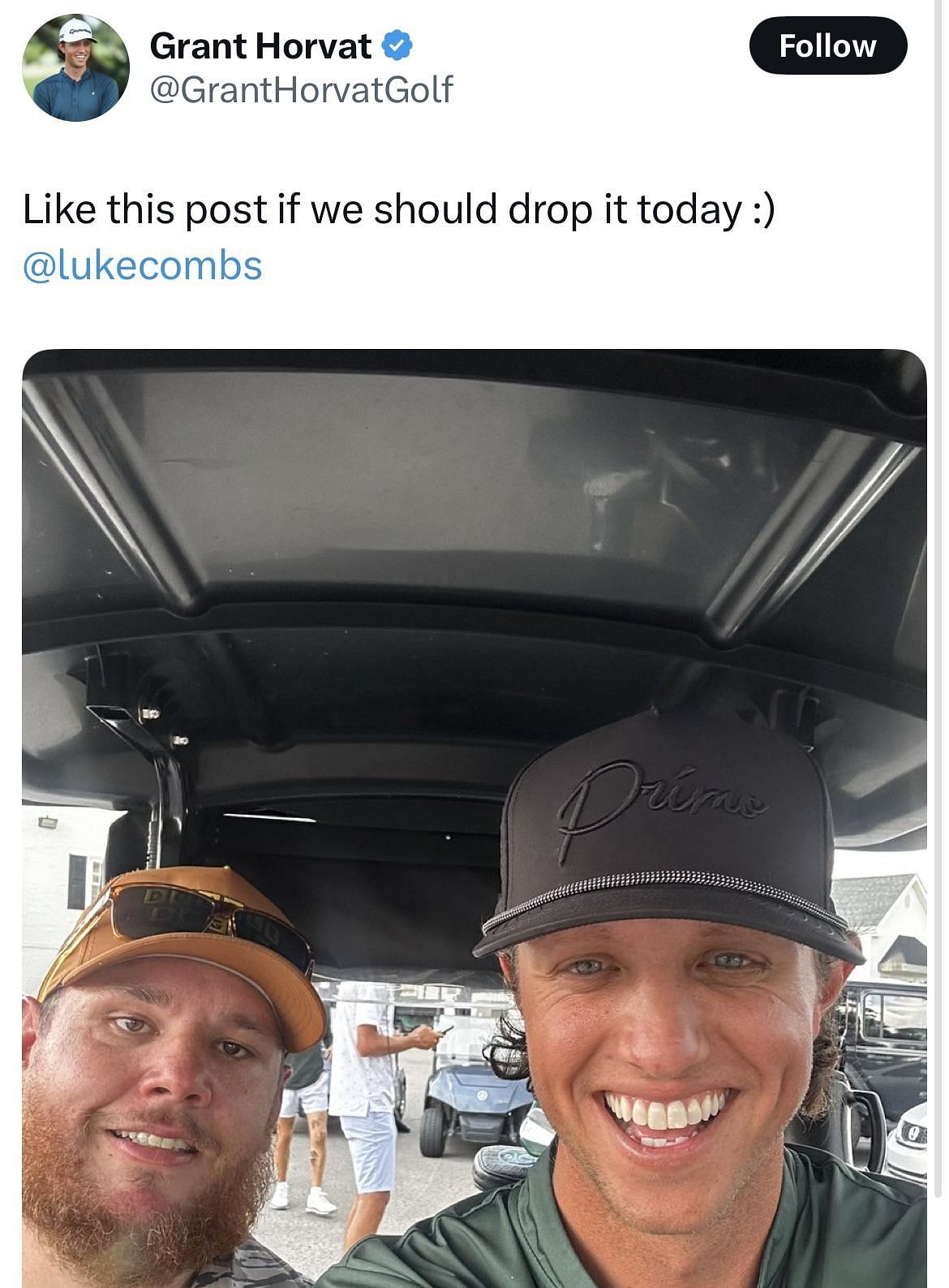 Image via X/@GrantHorvatGolf