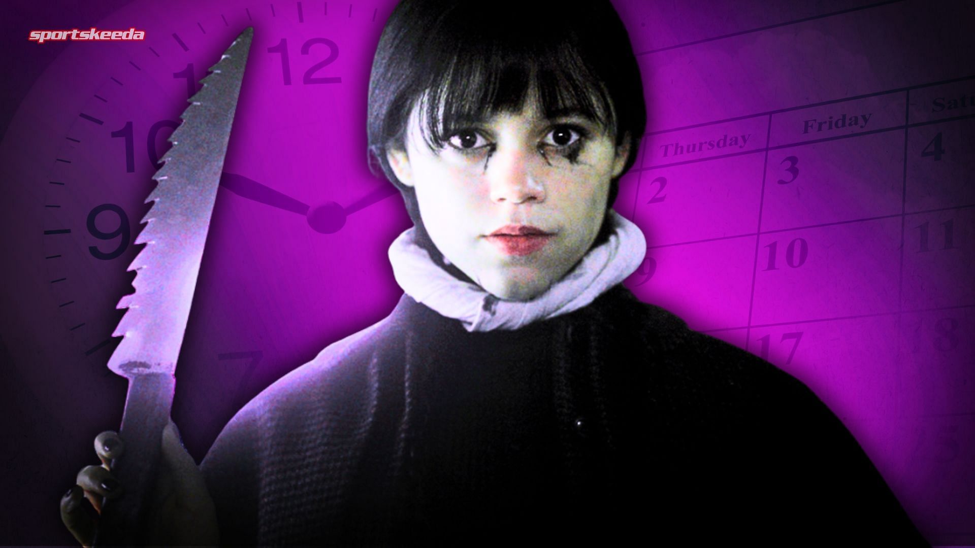 Jenna Ortega stars as Wednesday Addams (Custom Image by Sportskeeda/Image via Netflix)