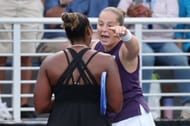 Taylor Townsend and Jelena Ostapenko at the 2025 US Open - Source: Getty