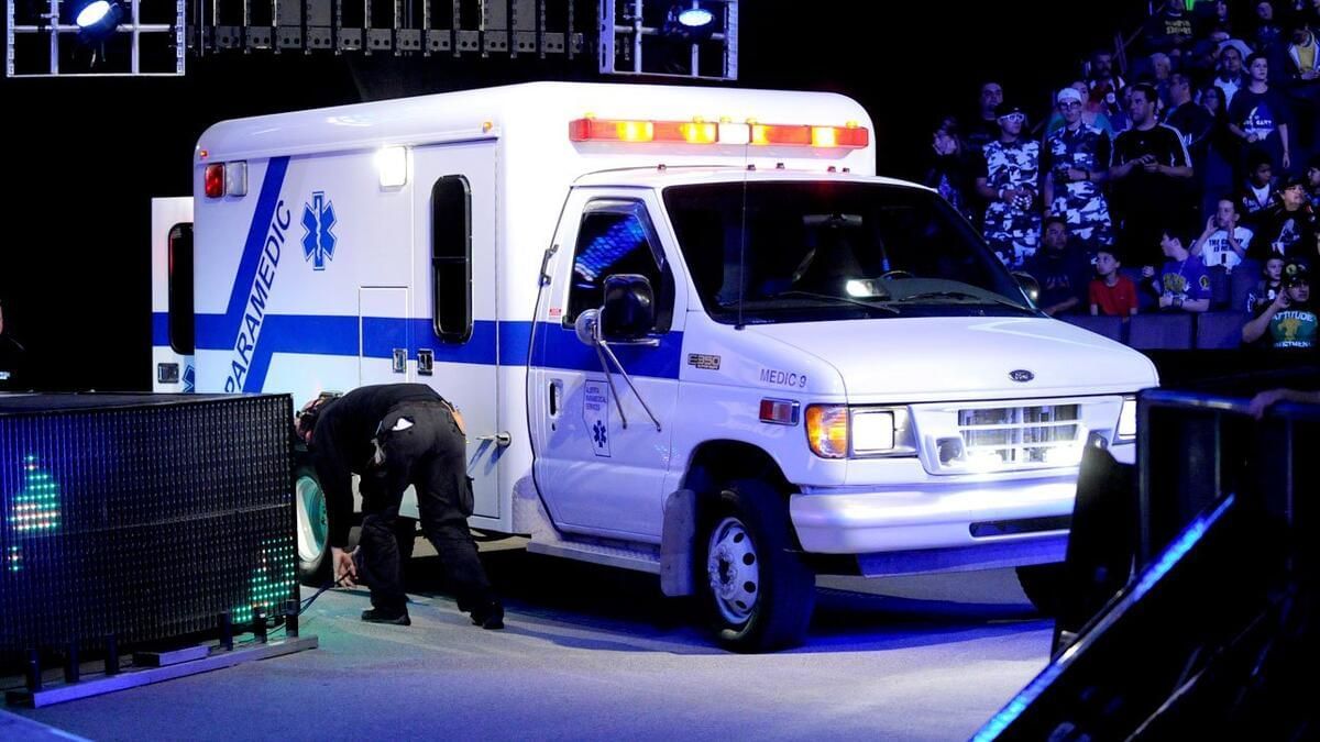 Ambulance in WWE arena. [Image credits: wwe.com]