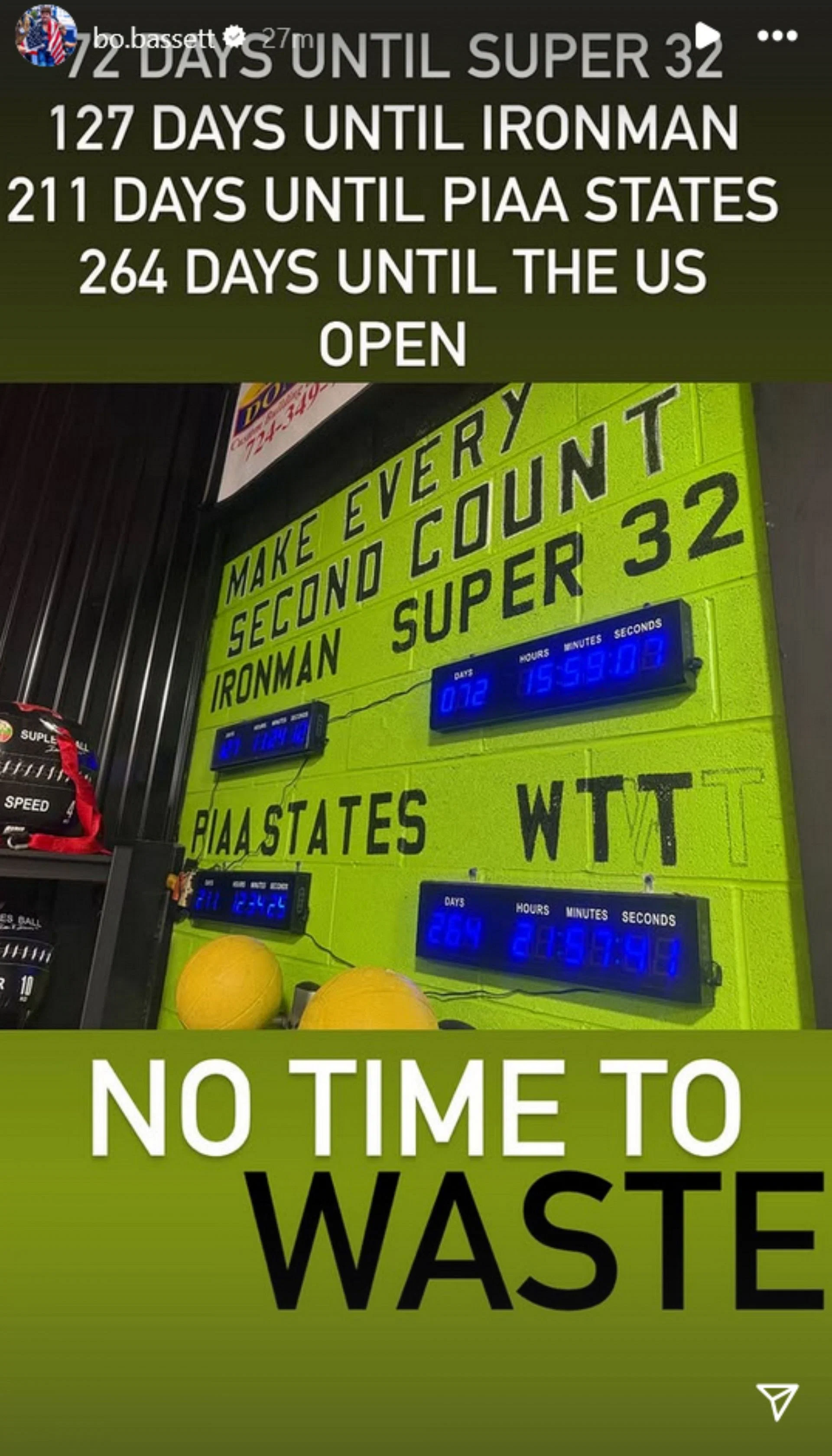 Screenshot of Bo Bassett&rsquo;s Instagram story. Credits - Instagram@bo.bassett