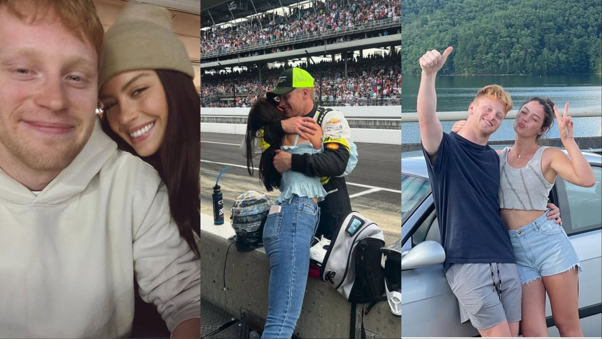 Image credits: L, C: Instagram/@mcofer57, R: Instagram@christian_rasmussen_, Christian Rasmussen with girlfriend Maria Cofer