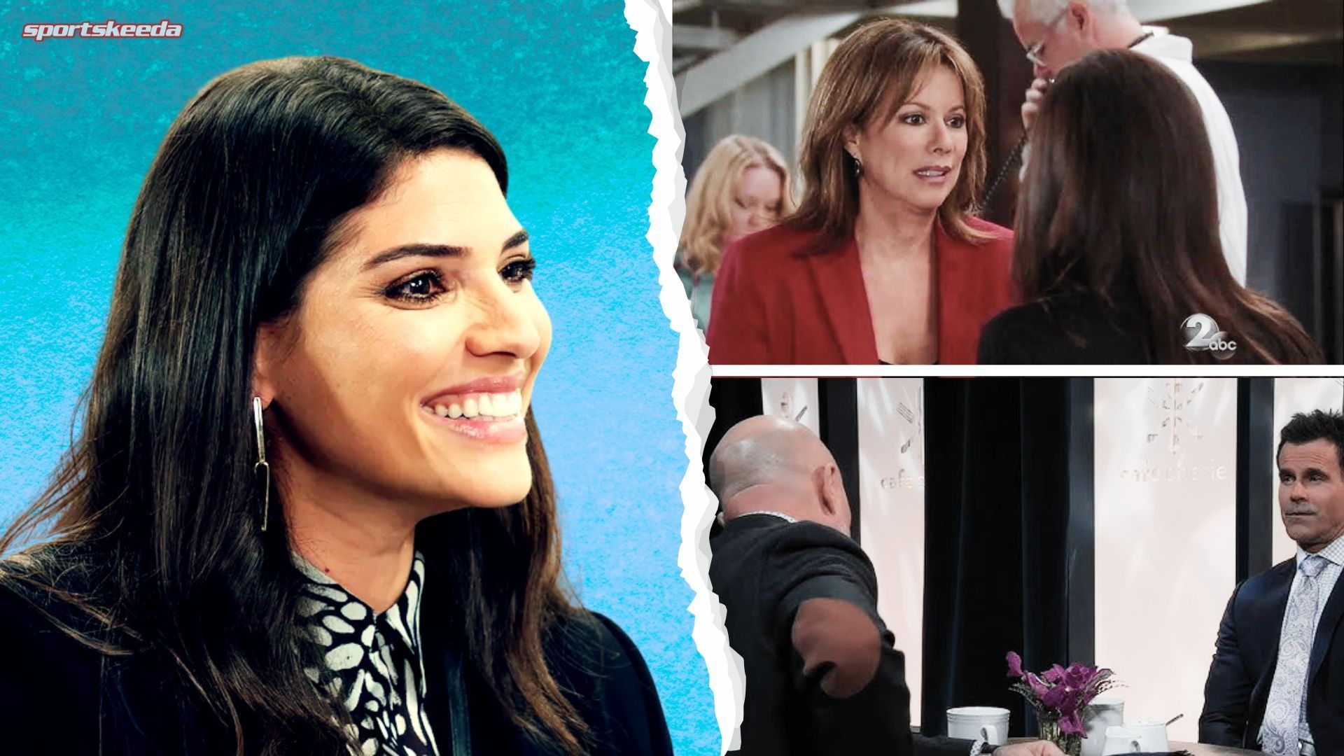 Clockwise from left, Brook Lynn, Alexis, Drew and Sidwell on General Hospital (Custom edit by Sportskeeda, Original images via ABC Network)