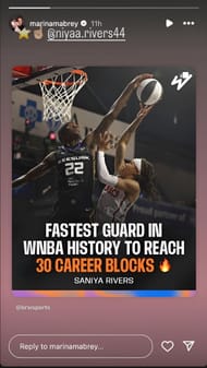 Mabrey's IG story (Source: @marinamabrey/Instagram)