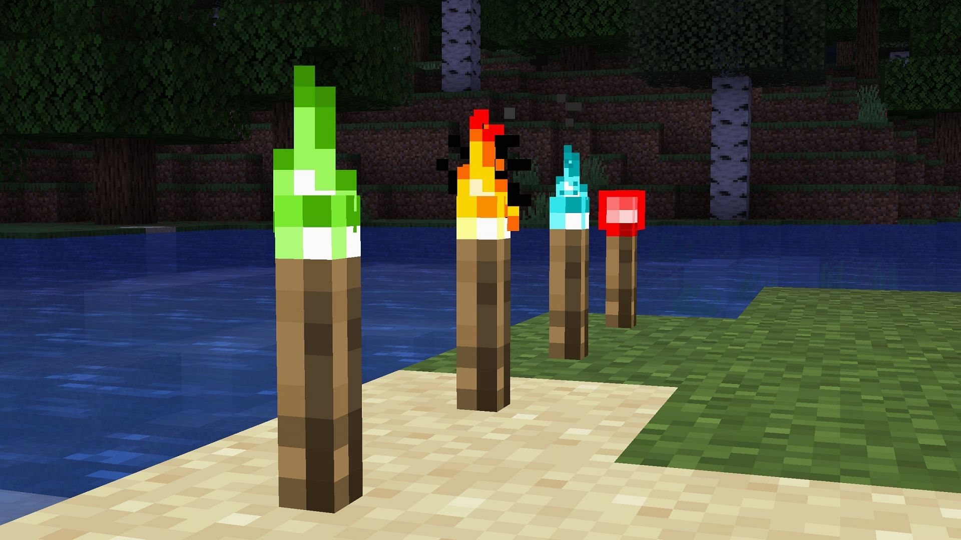 New copper torch could mean that Mojang might add colored lighting in the future (Image via Sportskeeda Gaming || Mojang Studios)