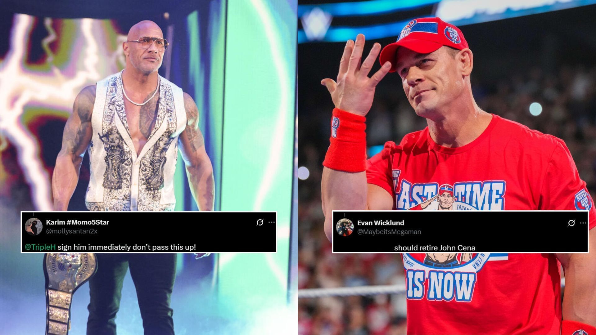 The Rock and John Cena are two of the greatest WWE Superstars of all time [photo: wwe.com]